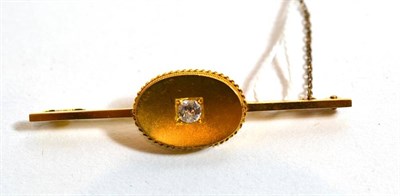 Lot 391 - A diamond set brooch, stamped '9ct', length 5.7cm