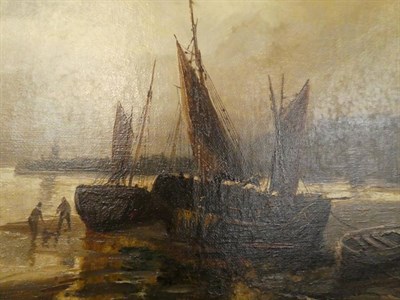 Lot 1012 - A W Lindsley (19th/20th Century) Harbour scene, signed oil on canvas, 29.5cm by 45cm