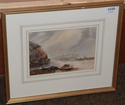 Lot 1048 - Atrributed to Henry Barlow Carter (1804-1868), Coastal Scene, indistinctly signed, watercolour with
