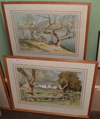 Lot 1066 - E Jeffrey (20th century), Lakeland view and another, watercolour (2)