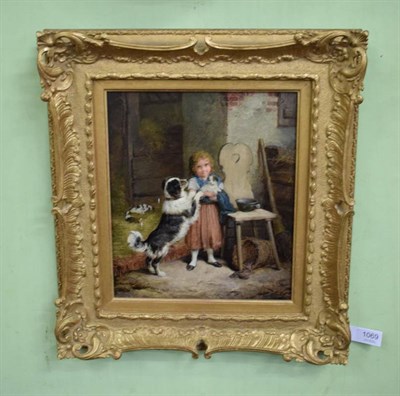 Lot 1069 - British School (19th century), New arrivals, indistinctly signed, oil on board, 35.5cm by 30cm