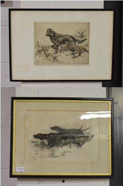 Lot 1074 - After Winifred Austen, Red Setter, signed etching; together with a British School (20th...