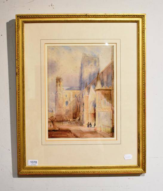 Lot 1078 - Henry Barlow Carter (1804-1868), The North Front, Durham Cathedral, Signed and dated 1846,...