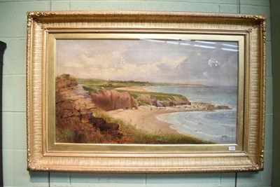 Lot 1100 - William Crosby (fl.1859-1873), Whitburn Bay, signed and inscribed verso, oil on canvas, 60cm by...