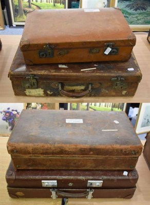 Lot 1154 - Four leather suitcases