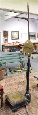Lot 1171 - A 19th century Salter's weighing scales, with integral height measuring stick