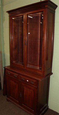 Lot 1323 - A Victorian mahogany stained cabinet bookcase