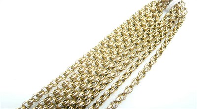 Lot 438 - A Guard Chain, fancy shaped belcher links to a swivel catch, length (doubled over) 90.7cm