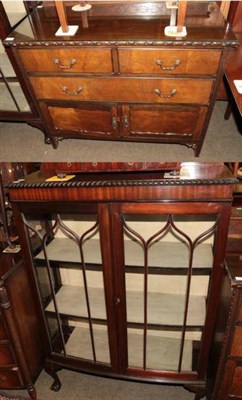 Lot 1337 - A 1920s/30s mahogany display cabinet together with a mahogany small side board (2)