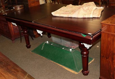 Lot 1348 - A snooker/dining table including cues, balls and light