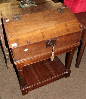 Lot 1363 - A late 18th/early 19th century oak bible box on stand