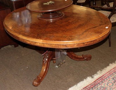 Lot 1371 - A Victorian quarter veneered walnut loo table