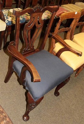 Lot 1375 - A Georgian open armchair with carved yoke crest rail