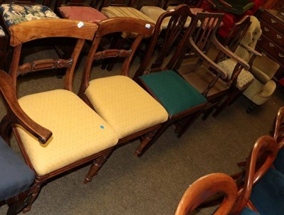 Lot 1376 - A Victorian button back nursing chair, a Georgian elm elbow chair, a Georgian oak plank seated...