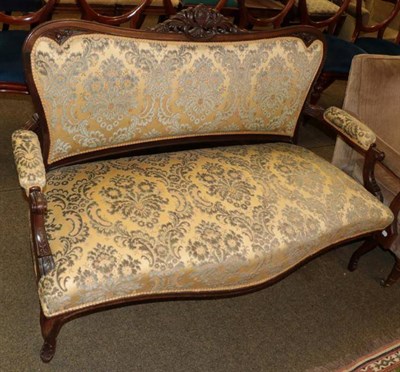 Lot 1381 - A mahogany framed serpentine fronted two-seater sofa
