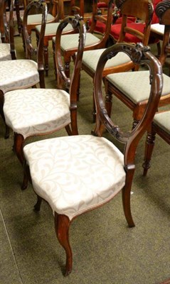 Lot 1404 - A set of six Victorian balloon back chairs