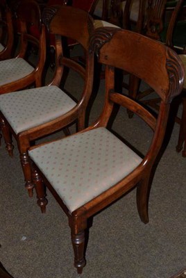 Lot 1405 - Matched set of six Victorian mahogany dining chairs, circa 1860, with drop-in seats