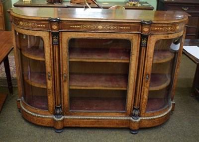 Lot 1415 - A Victorian satinwood inlay burr walnut credenza with gilt metal mounts