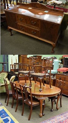 Lot 1423 - A 1920s/30s Jas Shoolbred & Co mahogany dining room suite comprising of an extending table...