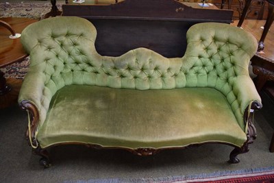 Lot 1424 - A Victorian rosewood framed double backed sofa