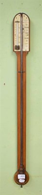 Lot 1465 - A mahogany stick barometer, the single ivory vernier dial signed T. B. Winter, Optician,...