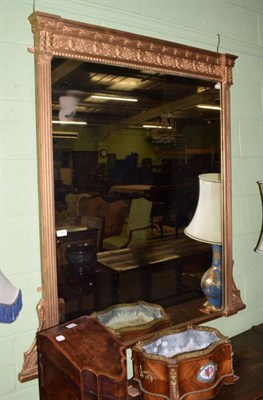 Lot 1470 - A 19th century inverted break front gilt framed over mantel mirror (re-gilded)