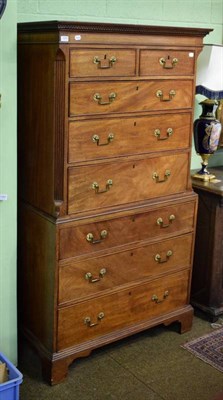 Lot 1473 - A George III oak chest on chest