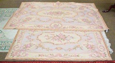 Lot 1479 - Chinese ''Savonnerie'' style needle point rug, the floral field with central panel framed by...