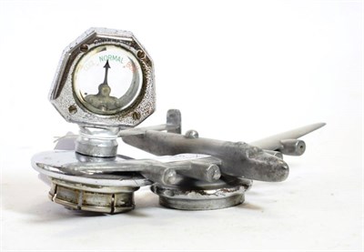 Lot 13 - A 1930's Morris Car Mascot, as a Lancaster Bomber or Stirling Plane, mounted on a radiator cap,...