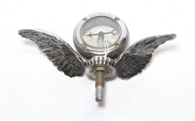 Lot 28 - A Wilmot MFG Co Ltd Vintage Chromed Calometer/Mascot, with glass circular dial between two...