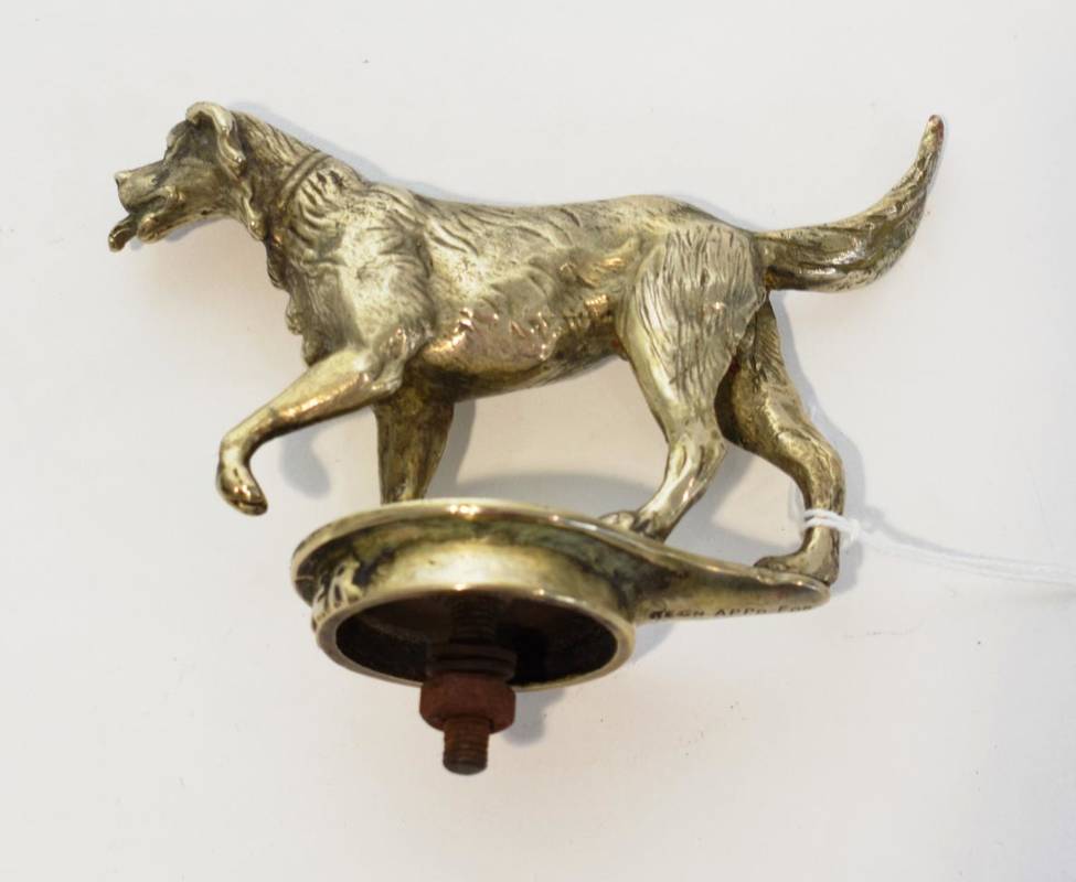 Lot 30 - Rover Cars: A 1920's Solid Nickel Car Mascot, as a Red Setter, standing on a base modelled as a...