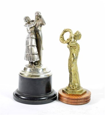 Lot 36 - A Nickel Accessory Mascot, circa 1930, as ballroom dancers, possibly Fred Astaire and Ginger...