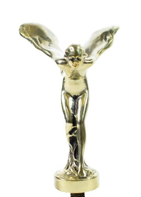 Lot 37 - A 1920's Solid Nickel Spirit of Ecstasy 20hp Radiator Car Mascot, the underside of wings...