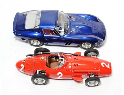 Lot 61 - CMC Maserati 250F GP Frankreich 1957 (E box E) together with Farrari 250GTO metallic blue (E) (2)