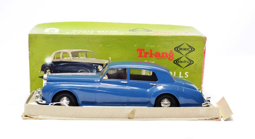 Lot 65 - Triang 1:20 Scale Rolls Royce Silver Cloud blue (E, lacks one lamp on front bumper and lenses...