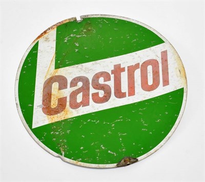 Lot 84 - A Double-Sided Metal Advertising Sign, one side CASTROL GTX, the other CASTROL in red...