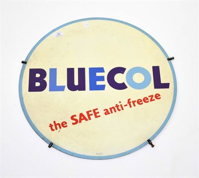 Lot 95 - A Double-Sided Metal Advertising Sign, BLUE COL THE SAFE ANTI-FREEZE, with blue border and numbered