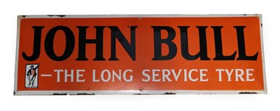 Lot 96 - A Single-Sided Enamel Advertising Sign, JOHN BULL THE LONG SERVICE TYRE, with six drill holes, 31cm