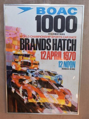 Lot 103 - A 1970's Original Race Poster, Boac 1000km World Championship Sports Car Race Brands Hatch,...