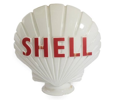 Lot 127 - A Shell Opaque Glass Petrol Pump Globe, with red lettering, the base printed Hailware, British...