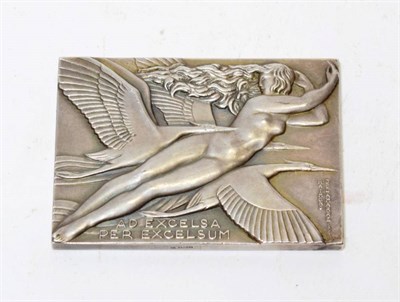 Lot 134 - Raymond Delamarre (1890-1986): A 1930's Medallion, the verso stamped Groupe Aerien Dy Toruing...