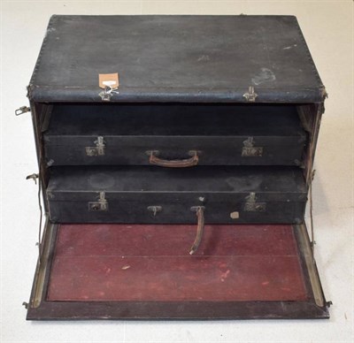 Lot 150 - A 1950's Rolls-Royce Car Luggage Case, the hinged front enclosing two fabric lined black...