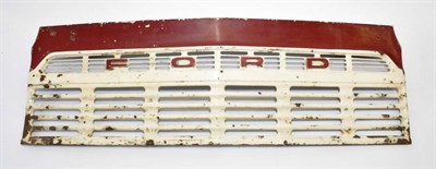 Lot 153 - A Metal Front Grille from a 1965 Mk1 Transit Van, painted red and cream