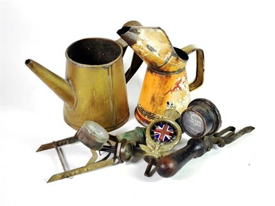 Lot 173 - Vintage Automobilia, to include a Mobil Oil quart size oil can with transfer printed winged...