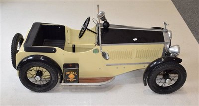 Lot 192 - A Child's Pedal Car, as a 1930's Rolls-Royce, with cream and black coachwork, metal steering wheel