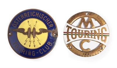 Lot 198 - A 1930's Austrian Blue Enamel Car Badge, with winged emblem printed Osterreichischer...