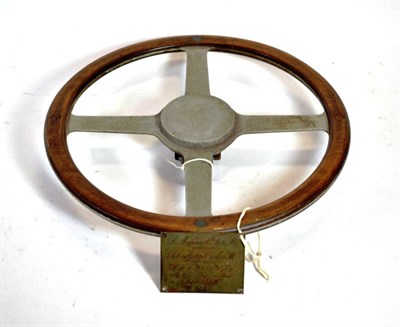 Lot 206 - D Napier & Son Ltd: An Early 20th Century Wood-Framed Four-Spoke Steering Wheel, with engraved...