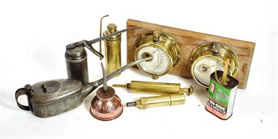 Lot 208 - A Quantity of Automobilia, to include an early 20th century Vita brass cased volt meter and a...