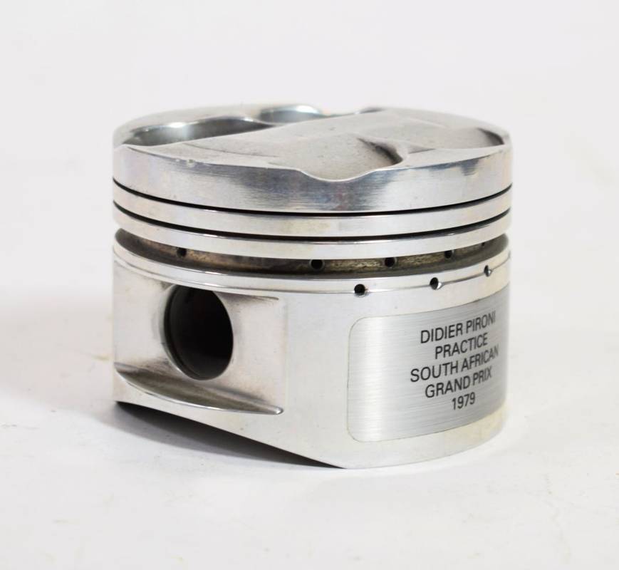 Lot 222 - A Chromed Formula 1 Ford V8 2993cc Piston, with official letter from Cosworth Engineering Ltd, Race