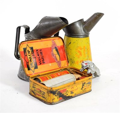 Lot 223 - A Vintage Shell Motor Oil Quart Oil Can, with red lettering on a yellow ground, 22cm high; A 1...